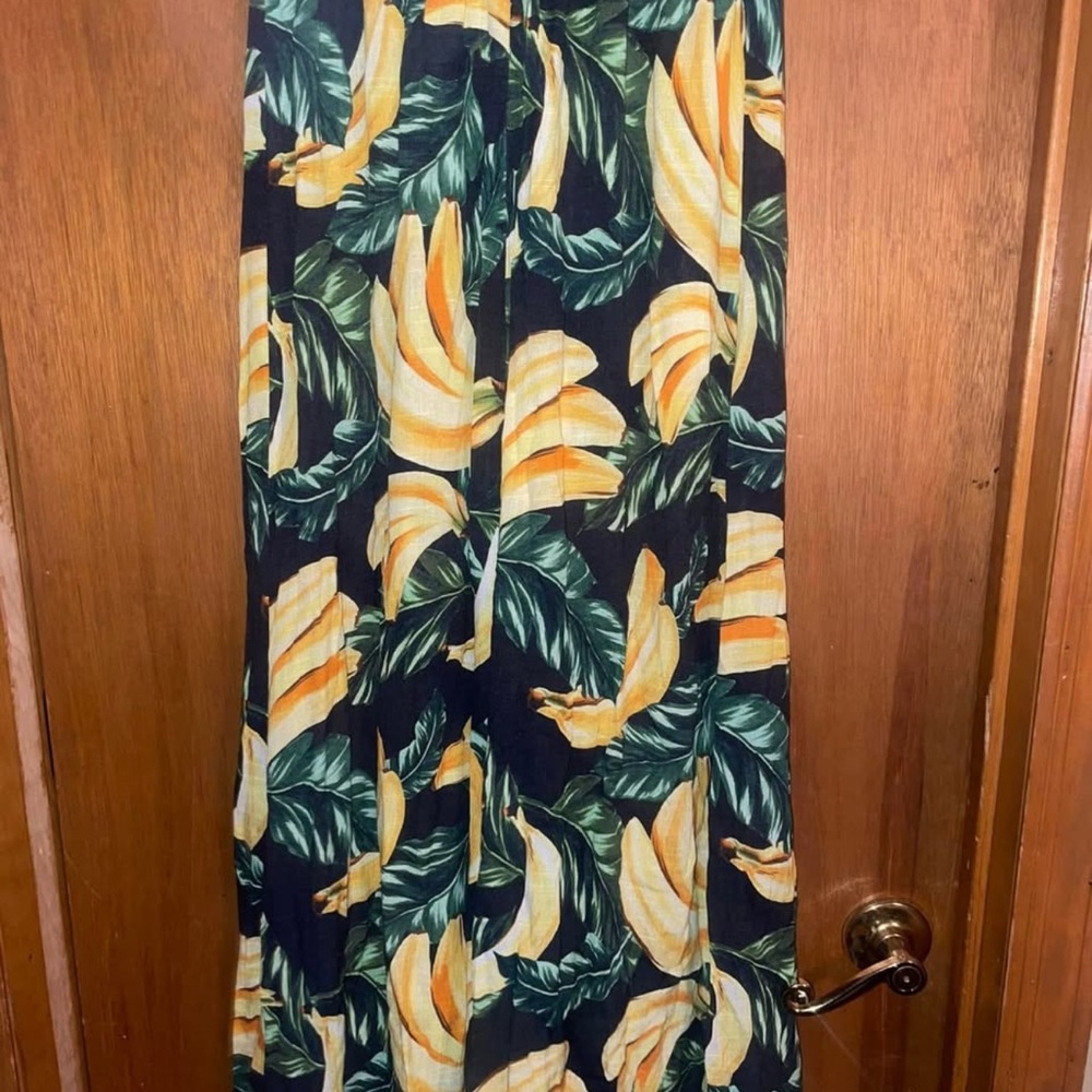 Show Me Your MuMu Banana Leaf Print wide leg pants
